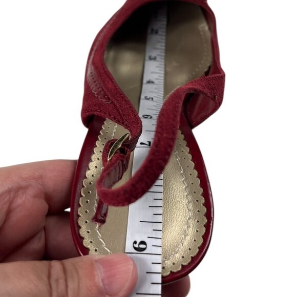 Predictions Jacelyn Red Faux Suede Heels Slingback Shoes Size 7 - Picture 14 of 16